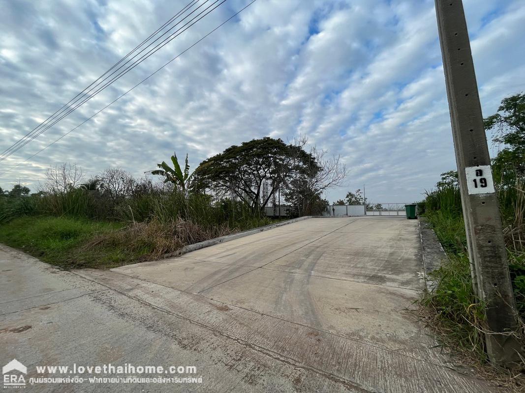 ขายที่ดิน ถนน346 ซอยพล.ต.มานะ-พัชรา ไทรน้อย นนทบุรี พื้นที่1-3-28.2ไร่ เป็นพื้นที่สีม่วงสามารถทำโรงงานได้ ใกล้โรงงานไทยบิวตี้พัฟ
