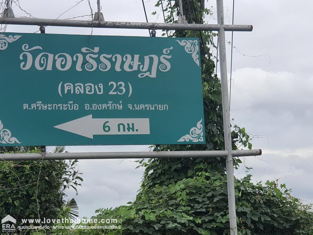 ขายที่ดินคลอง 23 ถ.องครักษ์-บางน้ำเปรี้ยว นครนายก โครงการแผ่นดินธรรม-แผ่นดินทอง ต.ศีรษะกระบือ พื้นที่ 96 ตรว. แปลงริม