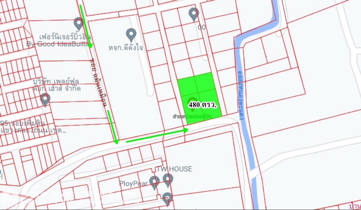 ขายที่ดิน ซ.เพิ่มสิน 36 ซอยแม้นเหมือน พื้นที่ 480 ตรว. ขายยกแปลง ผังเมืองสีเหลือง ใกล้โรงเรียนไทยรัฐวิทยา