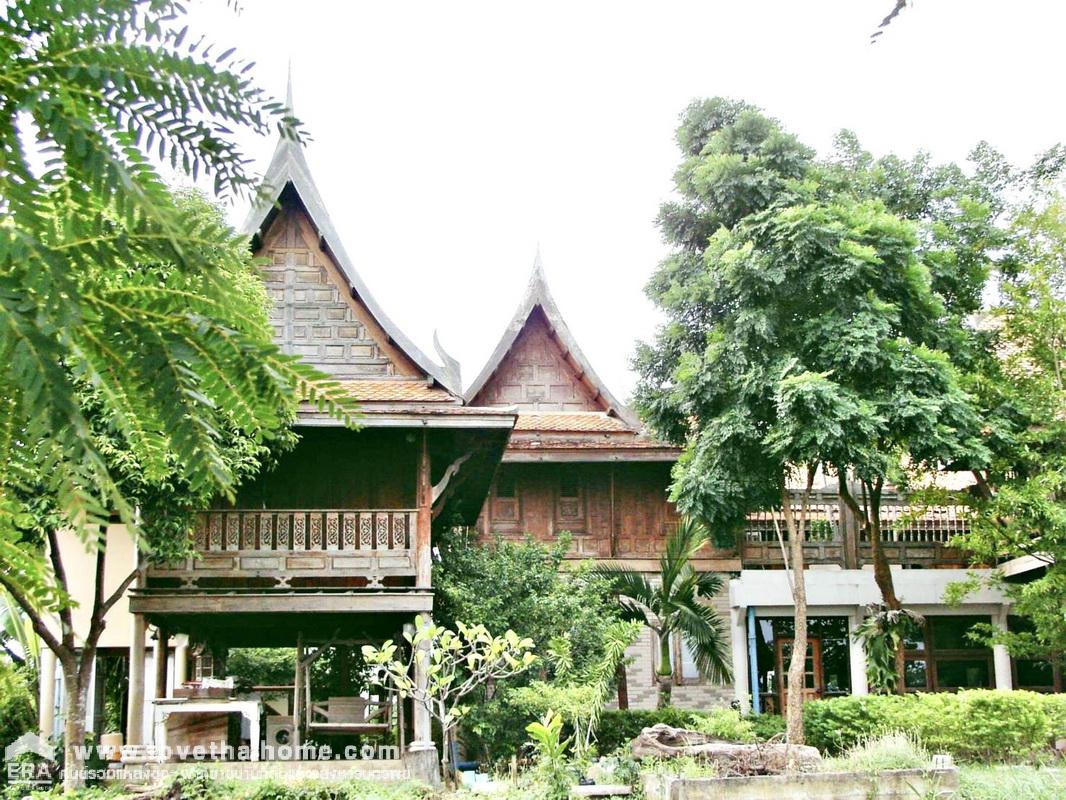 ขายที่ดินพร้อมบ้านเรือนไทยไม้สัก ริมคลองบางกระทึก ถ.พุทธมณฑลสาย 5 ใกล้วัดญาณเวศกวัน สามพราน นครปฐม พื้นที่ 511 ตรว. วิวดี ร่มรื่น บรรยากาศส่วนตัว