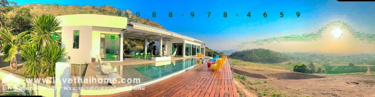 ขายบ้าน Pool Villa บนเขาพร้อมที่ดิน อำเภอปราณบุรี ซอยวังก์พง43 รวมพื้นที่ 1 ไร่ วิวพาโนราม่า รับโอโซน บรรยากาศดีสุดๆ เหมาะทำที่พักอาศัย ร้านอาหาร โฮมสเตย์ คาเฟ่ ฯลฯ