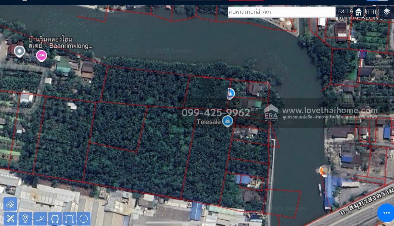ขายที่ดินติดแม่น้ำแม่กลอง บ้านปรก สมุทรสงคราม พื้นที่ 571 ตรว. ติด อบต.ตำบลบ้านปรก