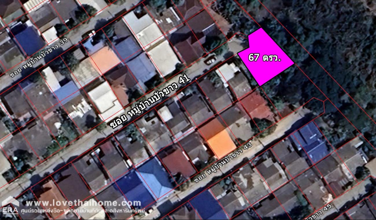 ขายที่ดินในหมู่บ้านบัวขาว ซ.รามคำแหง 174 พื้นที่ 67 ตรว. ที่ดินถมแล้ว เหมาะสร้างบ้าน ขายถูกที่สุดในซอย ใกล้รถไฟฟ้าสายสีส้ม-สถานีมีนพัฒนา