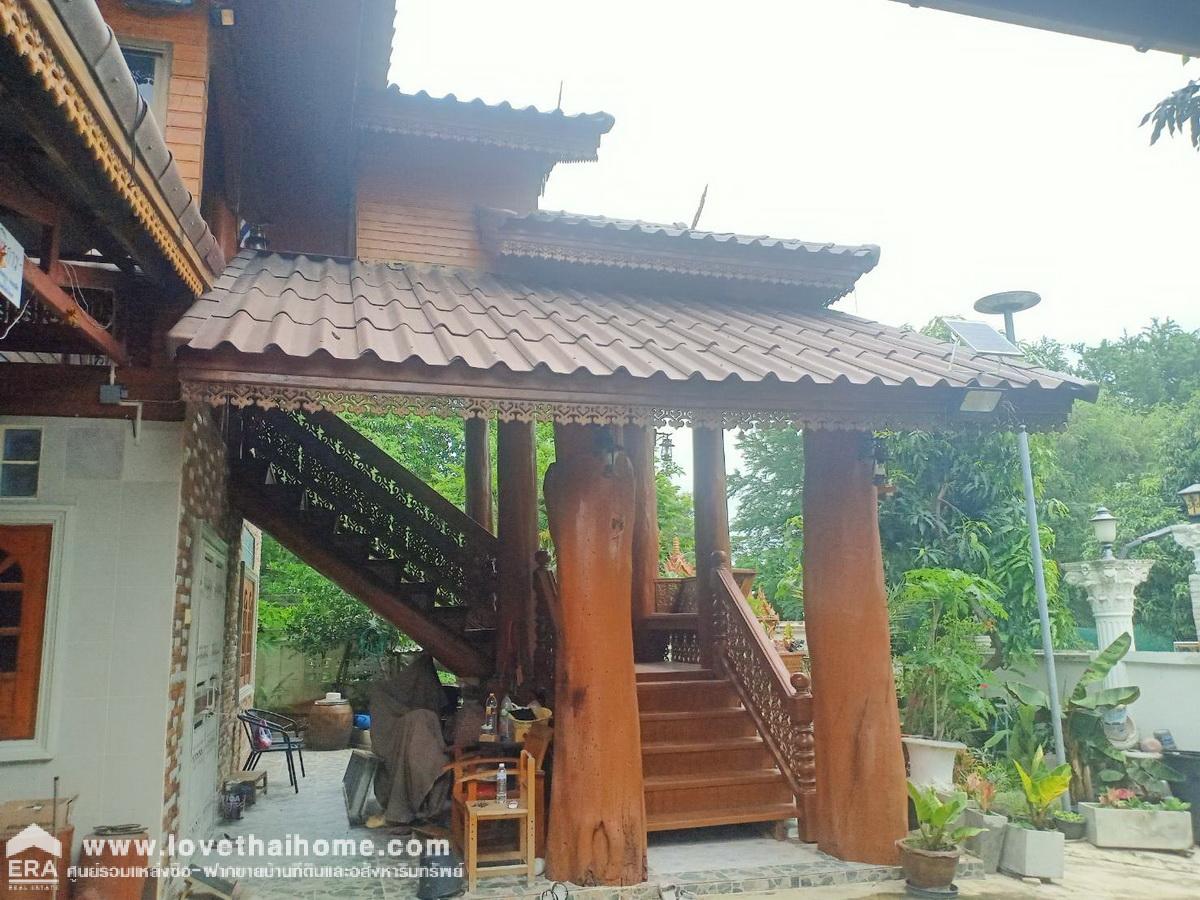 ขายบ้านเดี่ยวเรือนไทยไม้สัก 2 ชั้น 100 ตรว. บางกรวย-ไทรน้อย ซ.โรงเรียนคลองฝรั่ง (บัวเอี่ยม) นนทบุรี ใกล้ รพ.ไทรน้อย-เซ็นทรัลเวสต์เกต