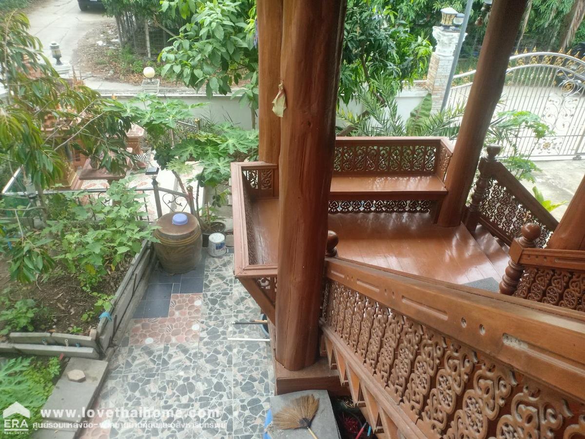 ขายบ้านเดี่ยวเรือนไทยไม้สัก 2 ชั้น 100 ตรว. บางกรวย-ไทรน้อย ซ.โรงเรียนคลองฝรั่ง (บัวเอี่ยม) นนทบุรี ใกล้ รพ.ไทรน้อย-เซ็นทรัลเวสต์เกต