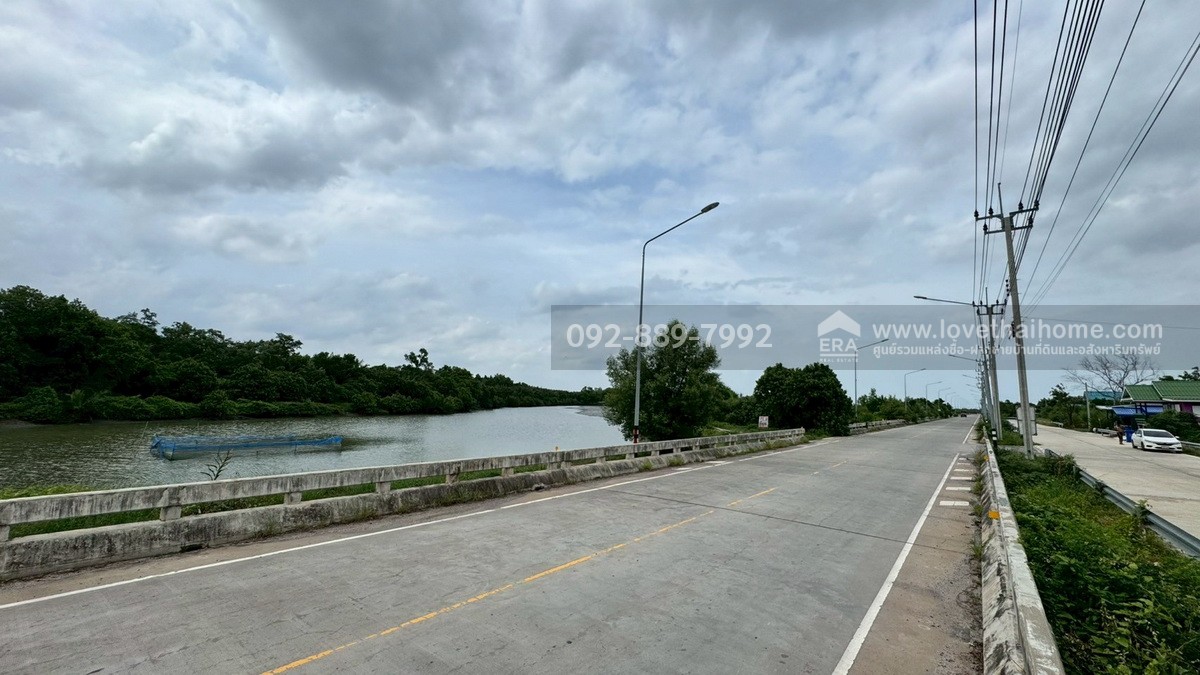 ขายที่ดิน ถนนเลียบคลองสรรพสามิต พระสมุทรเจดีย์ พื้นที่ 45-3-24 ไร่ เชิงสะพานข้ามคลองขุด-หลังขุน ราคาถูก