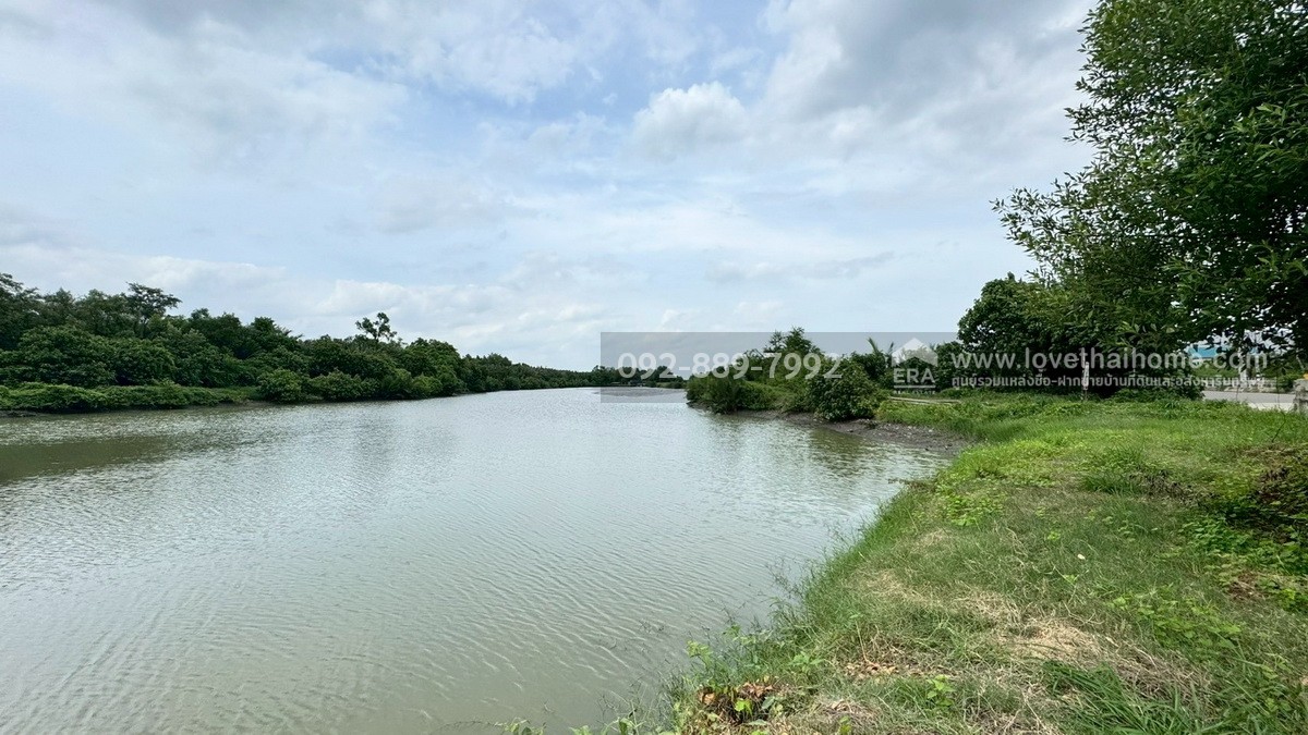 ขายที่ดิน ถนนเลียบคลองสรรพสามิต พระสมุทรเจดีย์ พื้นที่ 45-3-24 ไร่ เชิงสะพานข้ามคลองขุด-หลังขุน ราคาถูก