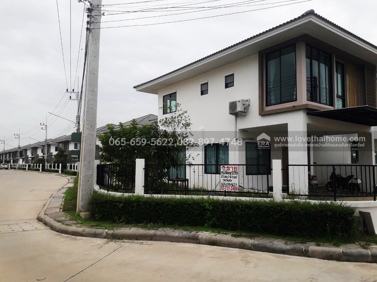 ขายบ้านแฝด หมู่บ้านภัทรีดา เรสซิเดนซ์ ราชพฤกษ์-ปทุมธานี หลังมุม 52.9 ตรว. ใกล้ทางด่วนอุดรรัถยา เดินทางเข้าเมืองสะดวก ราคาพิเศษ