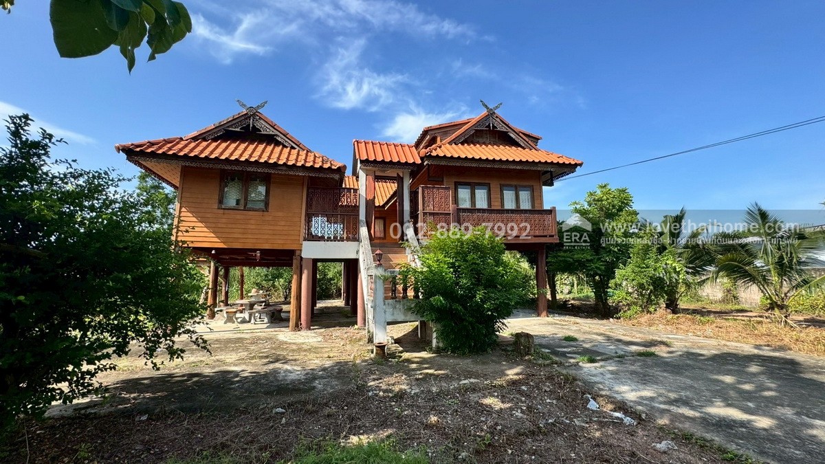 ขายที่ดินพร้อมบ้านทรงไทย ถนนบ้านแพ้ว สมุทรสาคร พื้นที่ 360.6 ตรว. ใกล้บิ๊กซ้ง บ้านแพ้ว