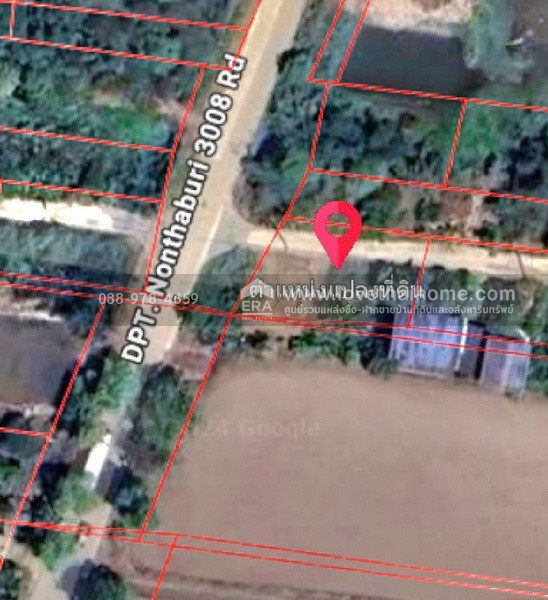 ขายที่ดิน ถ.นนทบุรี3008 ไทรน้อย พื้นที่ 96 ตรว. แปลงมุม ติดถนน 2 ด้าน ที่ดินถมแล้วสูงเท่าถนน ใกล้วัดราษฎร์นิยม เหมาะสร้างบ้าน ทำคาเฟ่,ร้านอาหารต่างๆ บรรยากาศดี