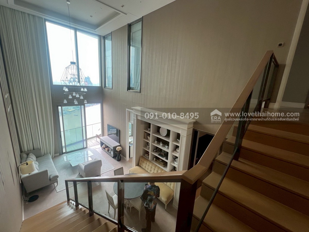 ขาย Penthouse สุดหรู The Residences at Mandarin Oriental Bangkok ( ICONSIAM ) วิวโค้งแม่น้ำเจ้าพระยา  พื้นที่ใช้สอย 163.41 ตร.ม. ชั้น 25–26 (วิวพาโนรามา) พร้อมเฟอร์นิเจอร์ใหม่เอี่ยมครบครัน พร้อมเข้าอยู่ทันที