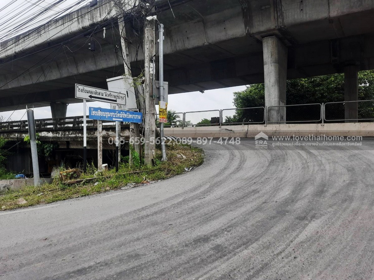 ขายที่ดินแถมบ้าน ติดถนนใหญ่เลียบคลอง 13 ธัญบุรี ปทุมธานี เนื้อที่ 3 ไร่ 2 งาน 99 ตร.วา ใกล้วัดพิชิตปิตยาราม,ถนนรังสิต-นครนายก ราคาขายถูกมาก/แบ่งขายได้