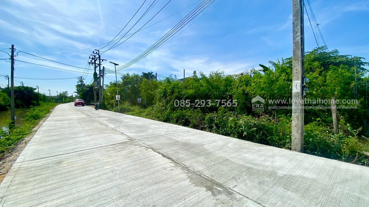 ขายที่ดิน ซอยวัดลาดปลาดุก ติดถนนเลียบคลองตาชม พื้นที่ 347 ตารางวา ทำเลดี ใกล้รถไฟฟ้าคลองบางไผ่