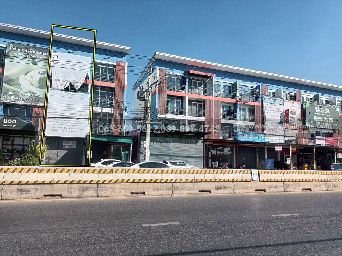 ขายตึกแถว4ชั้น พระองค์เจ้าสาย คลอง4 ธัญบุรี ปทุมธานี พื้นที่17.5ตรว. ราคา5.29ล้าน ทำเลเยี่ยมสุดยอด ติดถนนใหญ่ เหมาะค้าขายหรือทำออฟฟิศ รีบจองด่วนช้าอดเป็นเจ้าของ